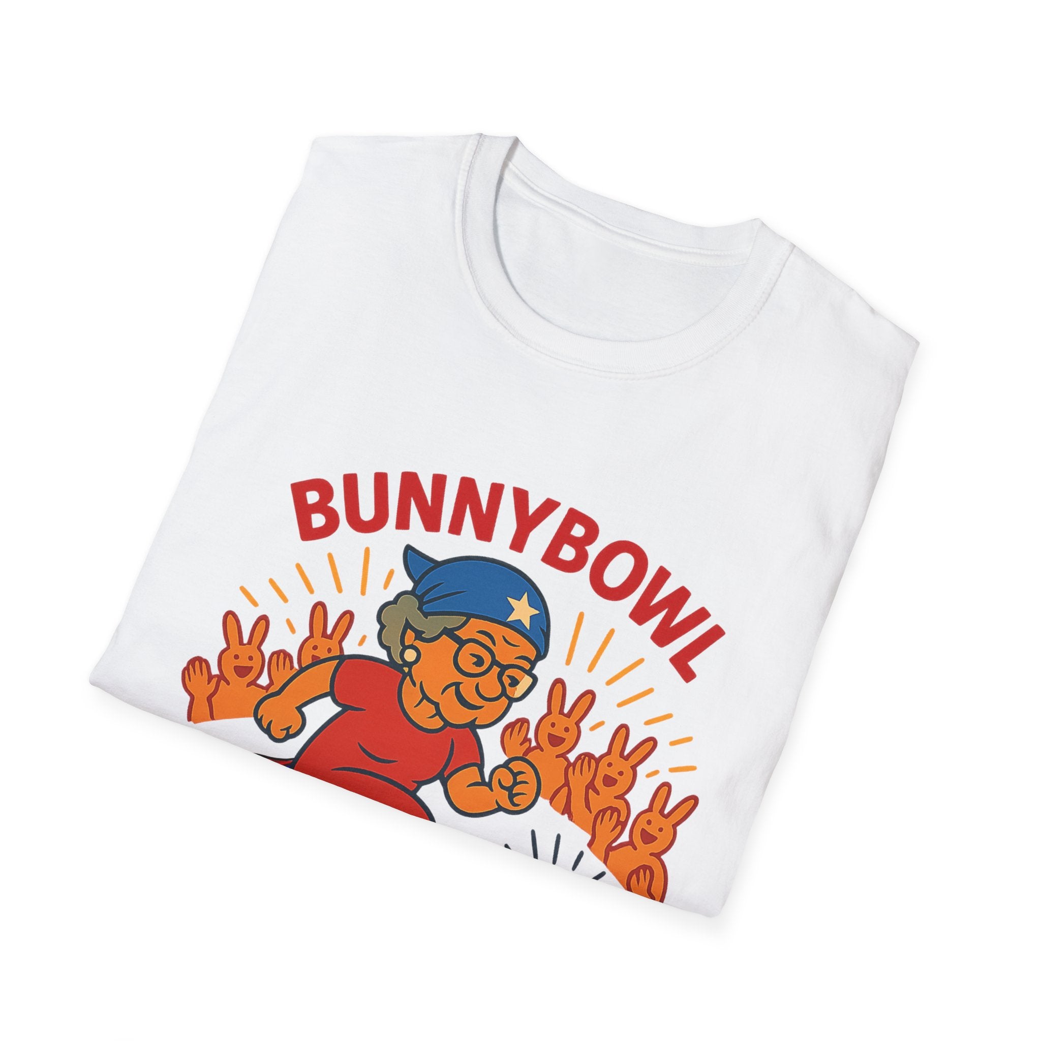 Bunnybowl Soccer T-Shirt — Cute Cartoon Bunny Kicking Ball