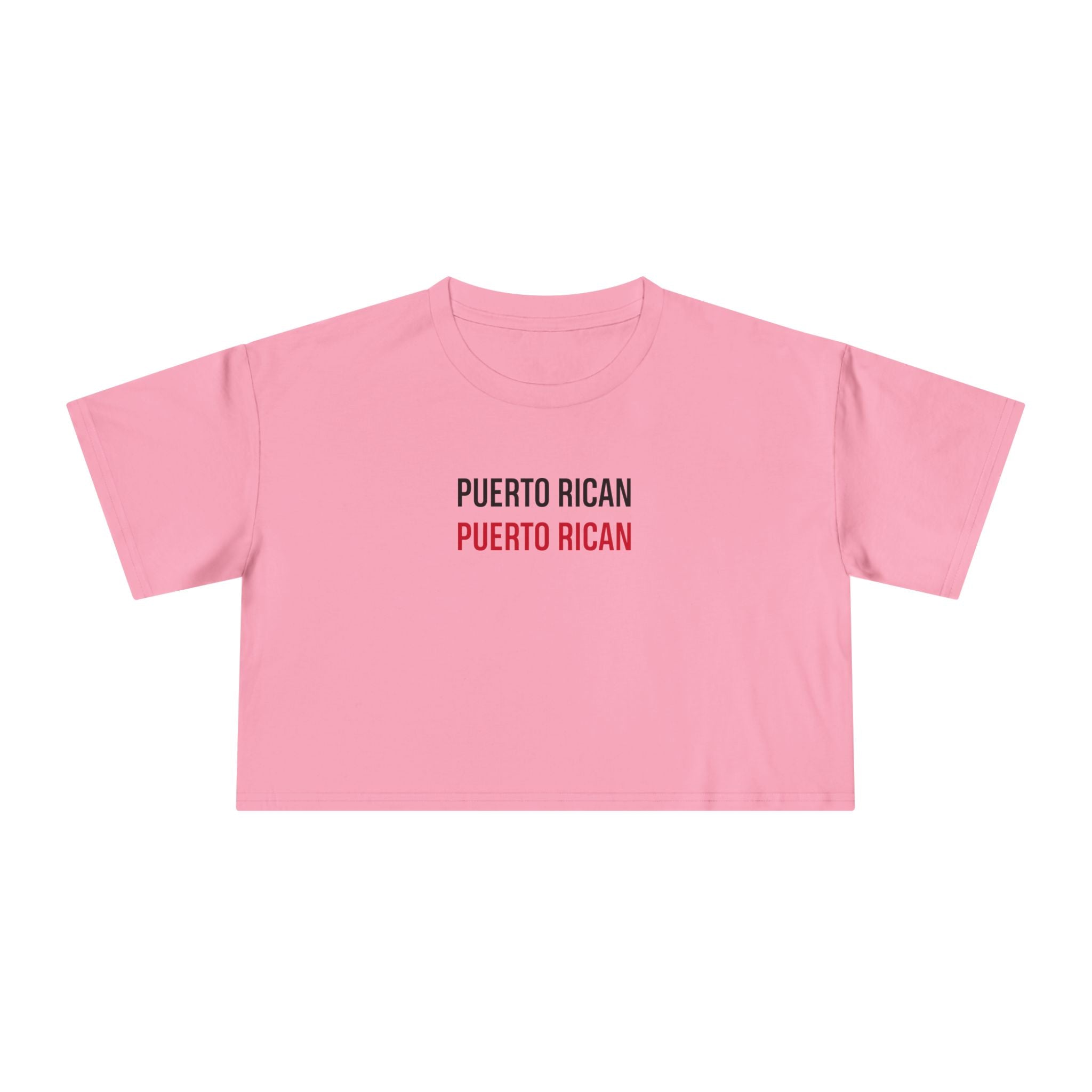 Puerto Rican Crop Tee — 'PUERTO RICAN' Minimalist Pride Women’s Crop Top