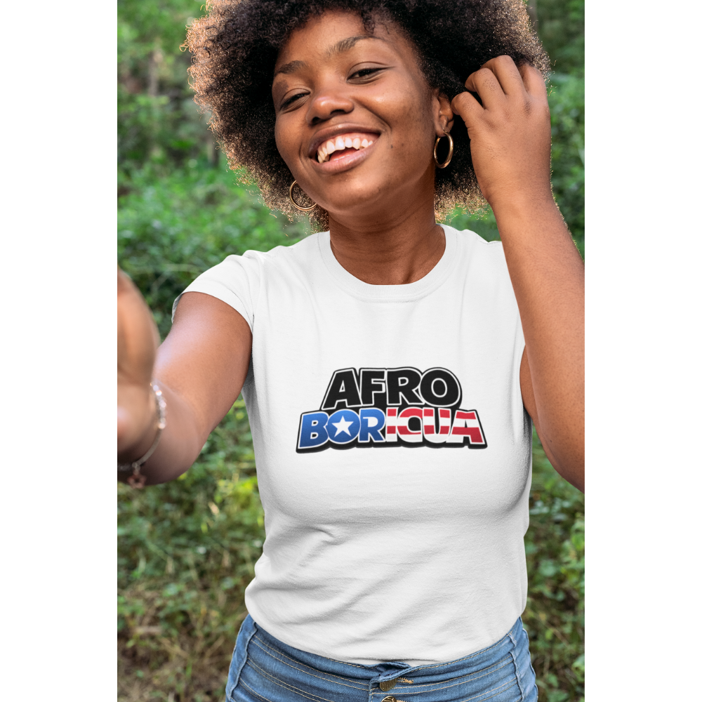 Short sleeve t shirt afro boricua