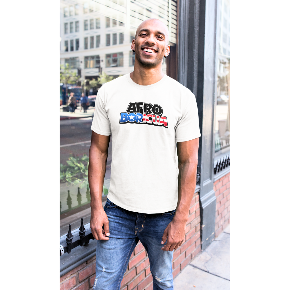 Short sleeve t shirt afro boricua