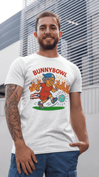 Bunnybowl Soccer T-Shirt — Cute Cartoon Bunny Kicking Ball