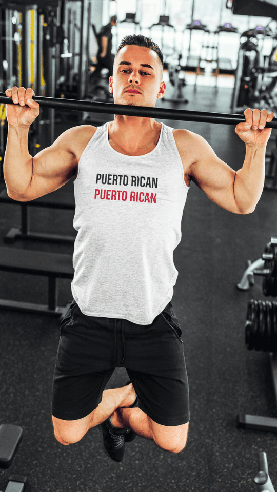 Puerto Rican Text Tank Top — "Puerto Rican" Repeated Graphic Tank