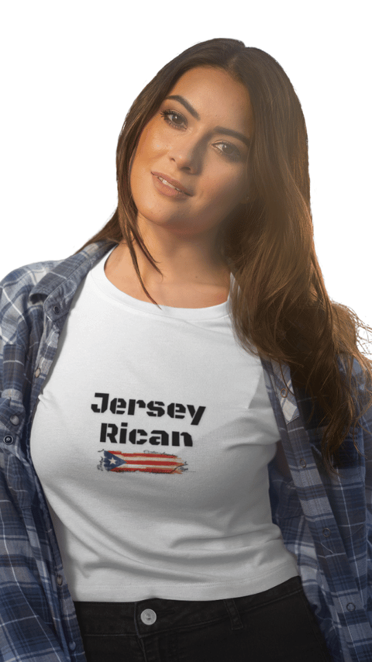 Jersey Rican Crop Tee — Puerto Rican Flag Graphic Women's Crop Top