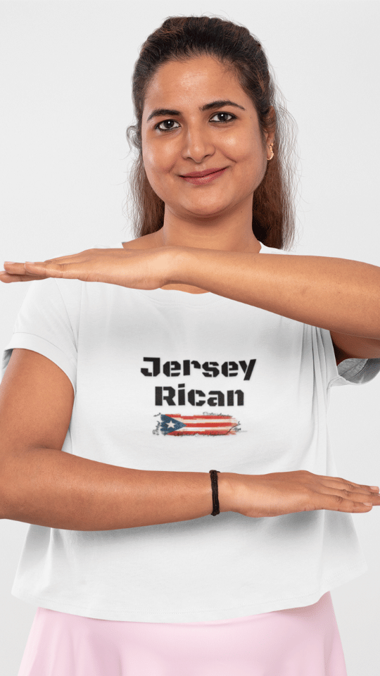 Jersey Rican Crop Tee — Puerto Rican Flag Graphic Women's Crop Top